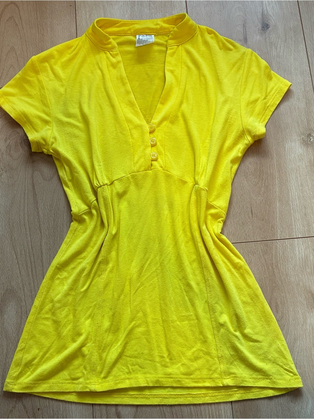 Sunshine V-Neck Short Sleeve Women’s Top - Yellow